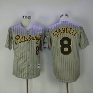 Pittsburgh Pirates #8 Willie Stargell Grey Strip 1997 Turn Back The Clock Stitched Jersey