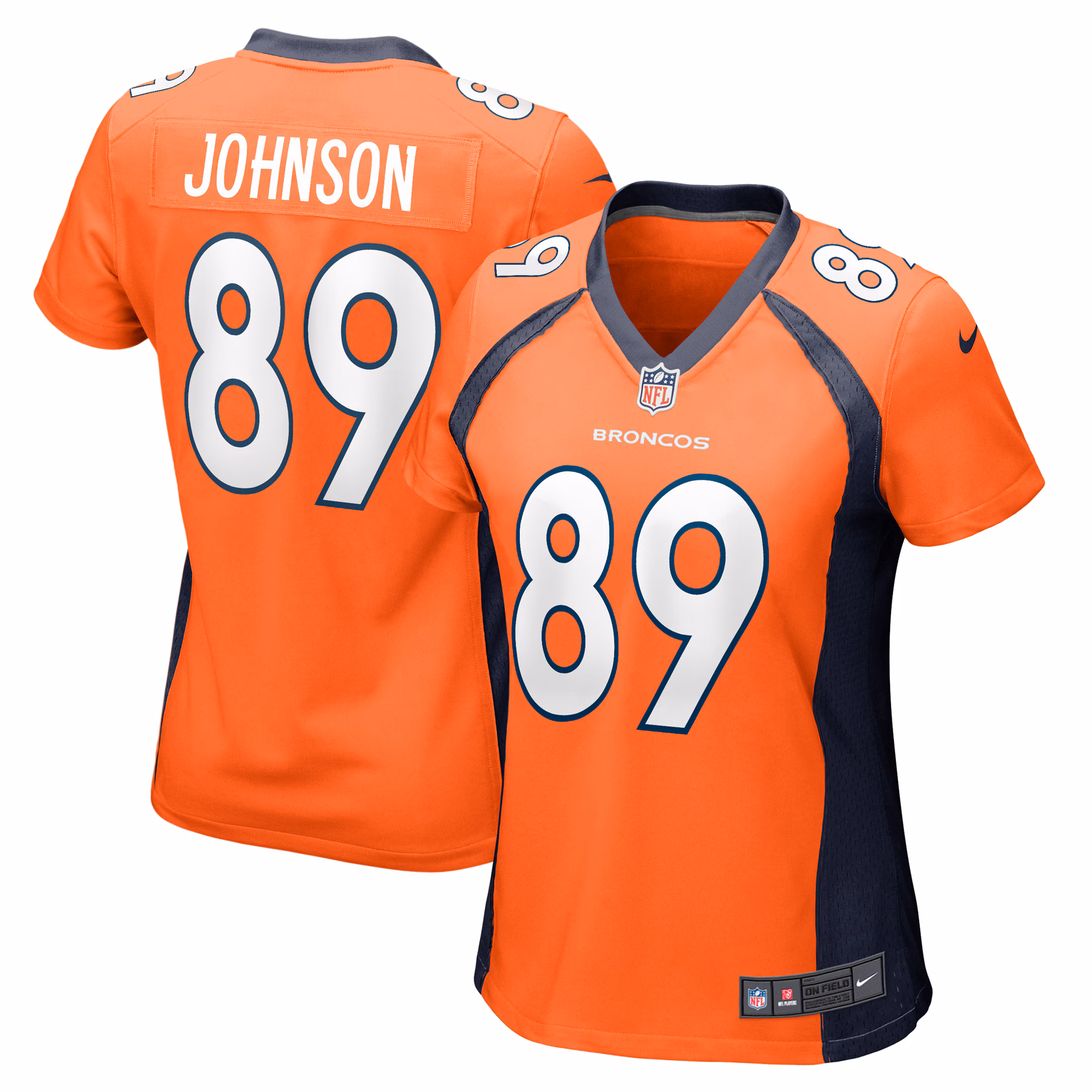 Brandon Johnson Denver Broncos Women's Game Player Jersey - Orange