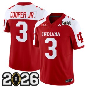 Omar Cooper Jr. #3 Ndiana Hoosiers IND 2026 CFP Final Patch Vapor Limited Jersey V2 - All Stitched