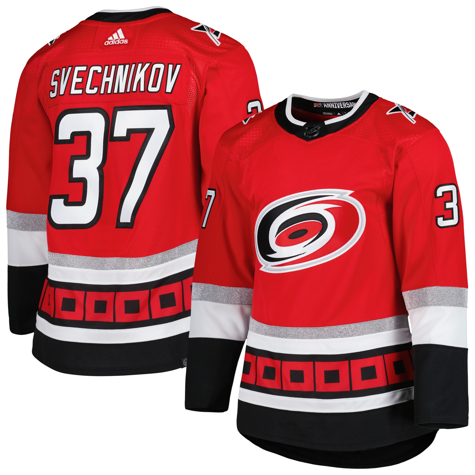 Andrei Svechnikov Carolina Hurricanes 25th Anniversary Authentic Pro Primegreen Player Jersey - Red