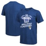 Men's Aaron Donald Royal Los Angeles Rams Tri-Blend Player Graphic T-Shirt