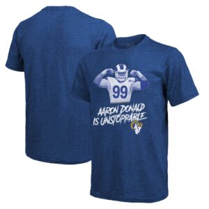 Men's Aaron Donald Royal Los Angeles Rams Tri-Blend Player Graphic T-Shirt