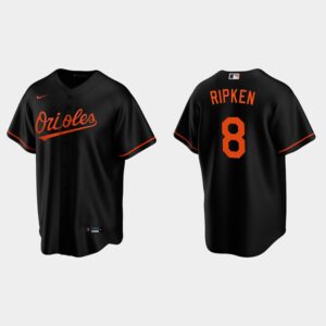 Men's Baltimore Orioles #8 Cal Ripken Jr. Alternate  Black Jersey