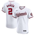 Men's Washington Nationals Luis Garcia  White Home Elite Player Jersey