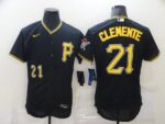 Men's Pittsburgh Pirates #21 Roberto Clemente Black Stitched Flex Base  Jersey