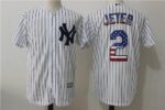 Mitchell and Ness New York Yankees #2 Derek Jeter White Flag Jersey