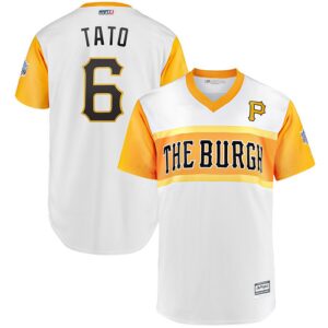 Men's Pittsburgh Pirates #19 Starling Marte "Tato" Majestic 2019 Little League Classic White Jersey