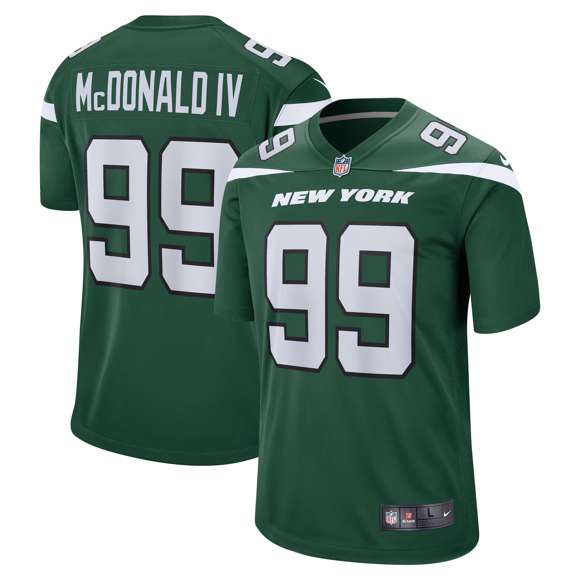 Will McDonald IV New York Jets 2023 Draft First Round Pick Game Jersey - Gotham Green