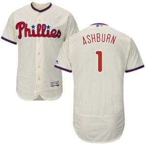 Philadelphia Phillies #1 Richie Ashburn Cream Flexbase Collection Stitched Jersey