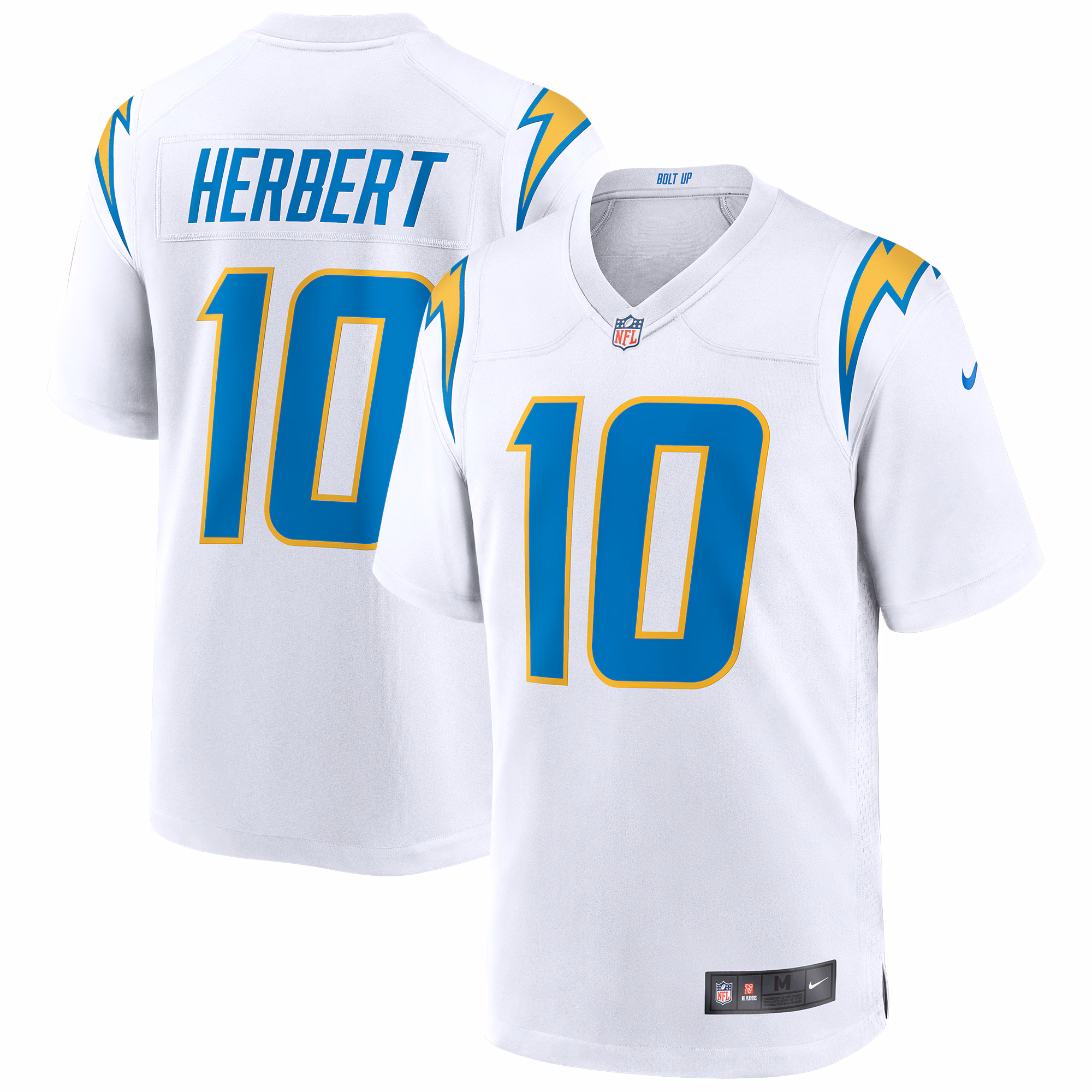 Justin Herbert #10 Los Angeles Chargers Game Jersey - White
