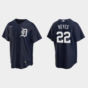 Men's Detroit Tigers #22 Victor Reyes Alternate Navy Jersey