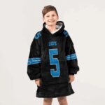Kid 5 Detroit Football Unisex Blanket Hoodie