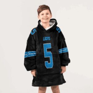 Kid 5 Detroit Football Unisex Blanket Hoodie