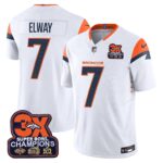 John Elway Denver Broncos-Time Champions Patch Vapor Limited Jersey - All Stitched