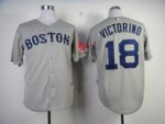 Boston Red Sox #18 Shane Victorino Grey Cool Base Stitched Jersey