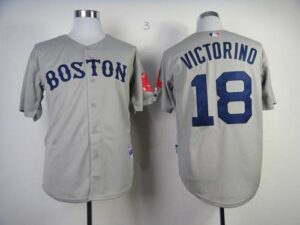 Boston Red Sox #18 Shane Victorino Grey Cool Base Stitched Jersey