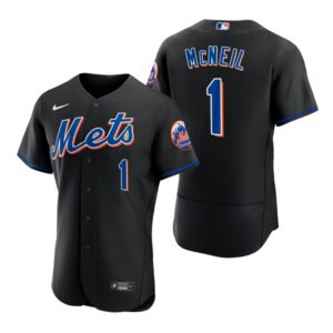 Men's New York Mets #1 Jeff McNeil Black Flex Base Alternate Jersey