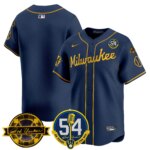 Team Milwaukee Brewers 54 Seasons for Brewers Vapor Premier Limited Jersey - All Stitched