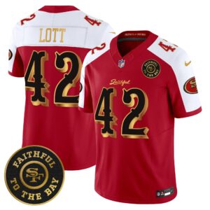 San Francisco 49ers Ronnie Lott # 42 SF "Rivalries" Vapor Limited Jersey - Faithful To The Bay Patch - All Stitched