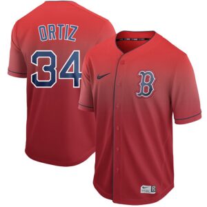 Men's  Boston Red Sox #34 David Ortiz Red Fade Jersey
