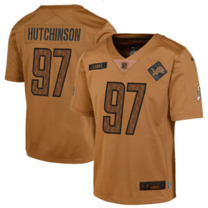 Aidan Hutchinson Detroit Lions  Youth 2023 Salute To Service Limited Jersey - Brown