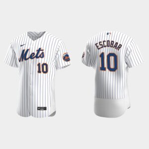 Men's New York Mets #10 Eduardo Escobar White Home Flex Base Jersey