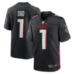 Atlanta Falcons Number 1 Dad Black Game Jersey