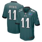 A.J. Brown Philadelphia Eagles  Super Bowl LVII Patch Game Jersey - Midnight Green
