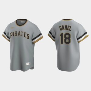 Men's Pittsburgh Pirates #18 Ben Gamel Gray Cooperstown Collection Road Jersey