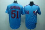 Mitchell And Ness Montreal Expos #51 Randy Johnson Blue Stitched Throwback Jersey