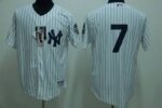 New York Yankees #7 Mickey Mantle Stitched White Jersey