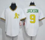 Mitchell And Ness Oakland Athletics #9 Reggie Jackson White Throwback Stitched Jersey
