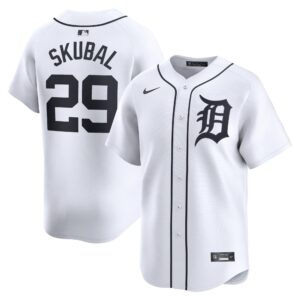 Men's Detroit Tigers #29 Tarik Skubal  White Home Limited Player Jersey
