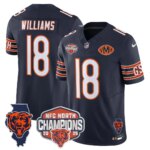 Caleb Williams #18 Chicago Bears CHI 2025 NFC North Champions Patch Jersey V2 - All Stitched