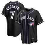 Kazuma Okamoto #7 Toronto Blue Jays Fashion Replica Out Jersey - Black