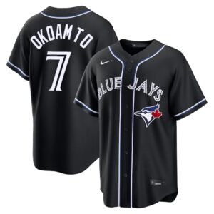 Kazuma Okamoto #7 Toronto Blue Jays Fashion Replica Out Jersey - Black