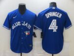 Men's Toronto Blue Jays #4 George Springer Blue Stitched Cool Base  Jersey