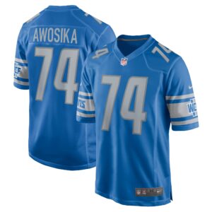 Kayode Awosika Detroit Lions  Home Game Player Jersey - Blue