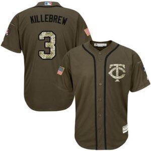 Minnesota Twins #3 Harmon Killebrew Green Salute to Service Stitched Jersey