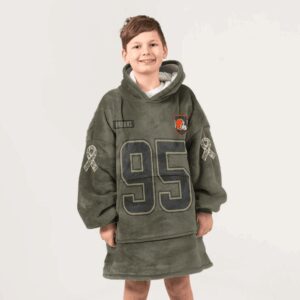 Kid M.G 95 Cleveland Football Blanket Hoodie – Olive Salute to Service