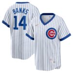 Men's Chicago Cubs Ernie Banks  White Home Cooperstown Collection Player Jersey