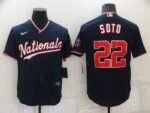 Men's Washington Nationals #22 Juan Soto Navy Blue Stitched Cool Base Jersey
