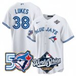 Nathan Lukes #38 Toronto Blue Jays 50th World Series Limited Jersey Stitched White