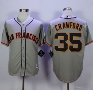 San Francisco Giants #35 Brandon Crawford Grey Road New Cool Base Stitched Jersey