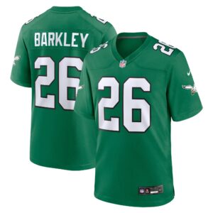Men's Philadelphia Eagles #26 Saquon Barkley Kelly Green Alternate Game Jersey