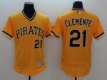 Pittsburgh Pirates #21 Roberto Clemente Gold Flexbase Collection Cooperstown Stitched Jersey