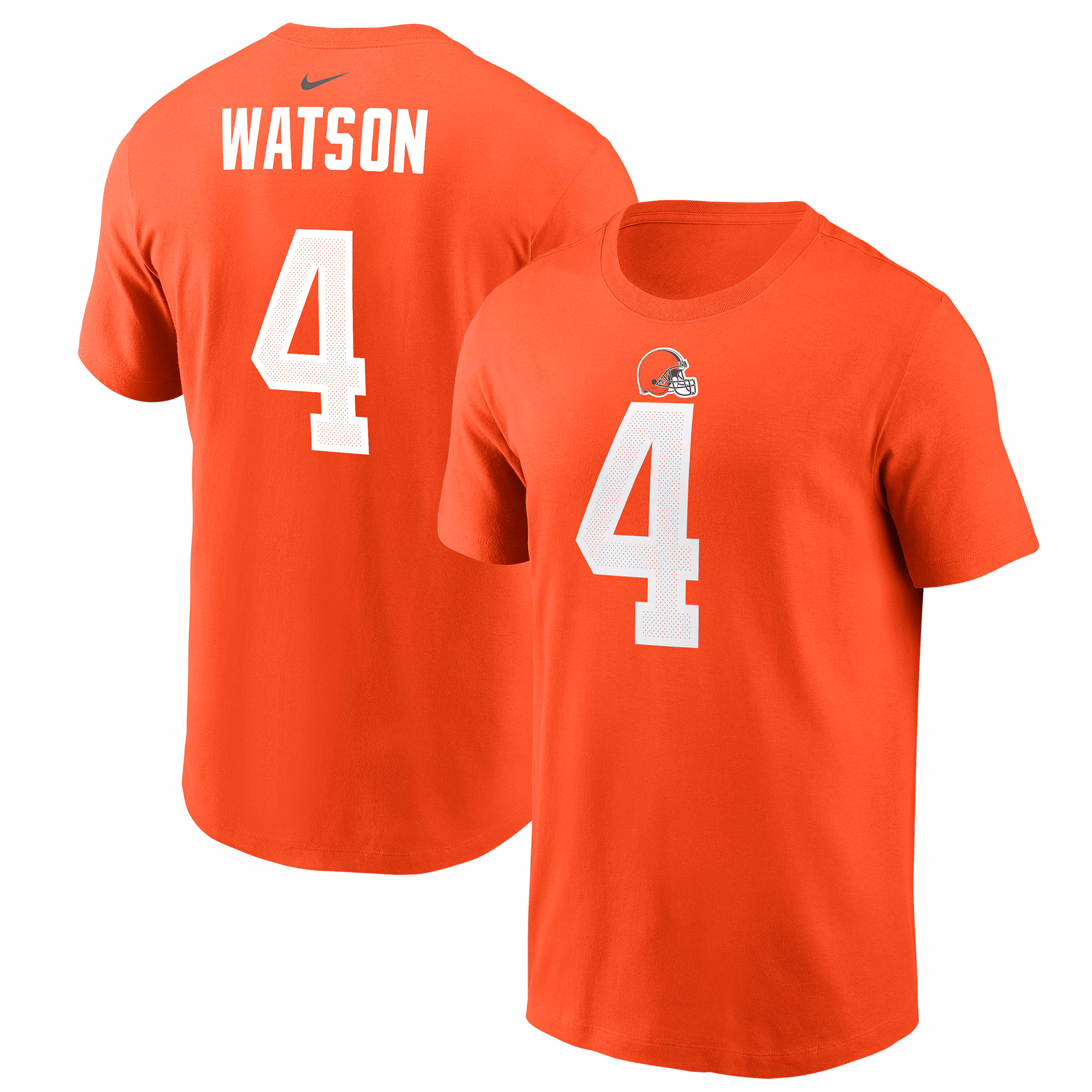 Men's Deshaun Watson Orange Cleveland Browns Player Name & Number T-Shirt