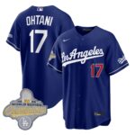 Shohei Ohtani #17 Los Angeles Dodgers 2026 Gold Patch Stadium Vapor Limited Jersey - Blue