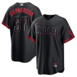 Men's Cincinnati Reds #37 Tyler Stephenson  Black 2023 City Connect Cool Base Player Jersey
