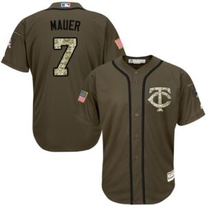 Minnesota Twins #7 Joe Mauer Green Salute to Service Stitched Jersey